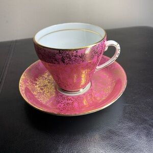 Royal Grafton Tea Cup & Saucer Pink Bone China Floral England